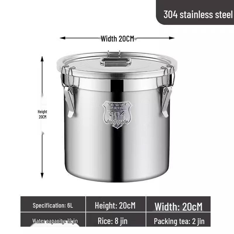 Barril Sellado Multiusos de Acero Inoxidable 304 para Almacenamiento de Vino, Té, Leche, Fermentación, Aceite o Arroz