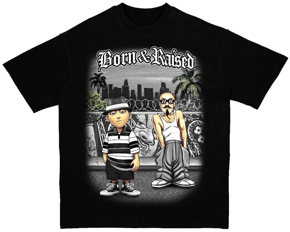 

Born & Raised Chicano Cartoon - Shaka Wear Heavyweight Tee - LA Unisex T-Shirt XXXL
