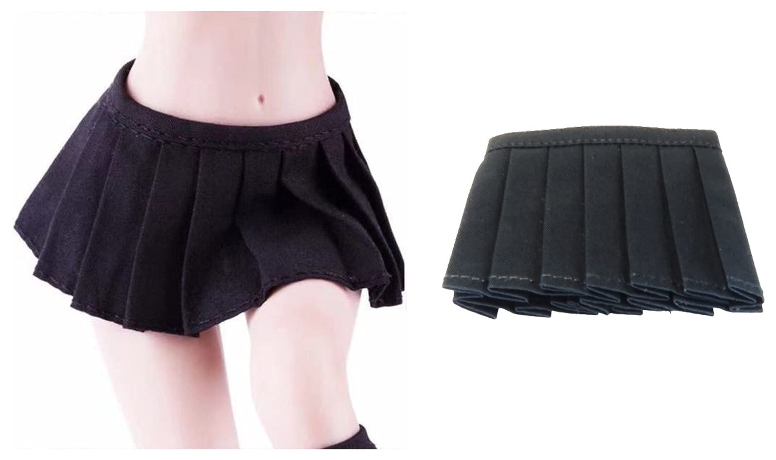 

AlegolT Scale Mini Pleated Solid for Figures and Dolls Doll 1/6 Skirt, Black, Color, (Women s Accessories) TOSK01-BLK