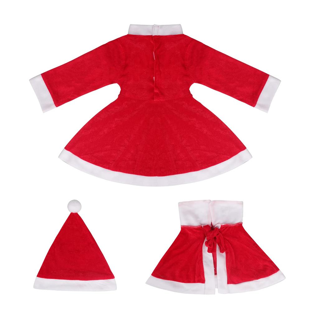 Moonlove Santa Claus Christmas Costume with Santa Claus for Girls and Perfect for New and Cultural Sizes Costume, Kids' Hat, Outfit, Cape, Cloak,