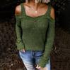 Autumn New Sexy Strap Off-Shoulder Sweater Solid Color Casual Long-Sleeved Sweater Woman Clothing