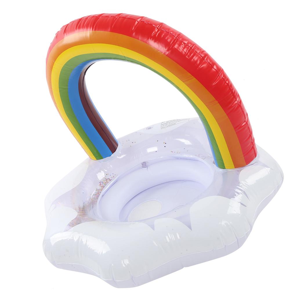 Baby Swimming Float Rainbow Inflatable Children Swimming Ring with Safety Float Seat