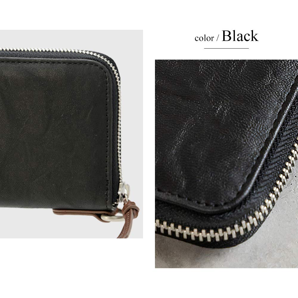 gland round long wallet black [Device] -
