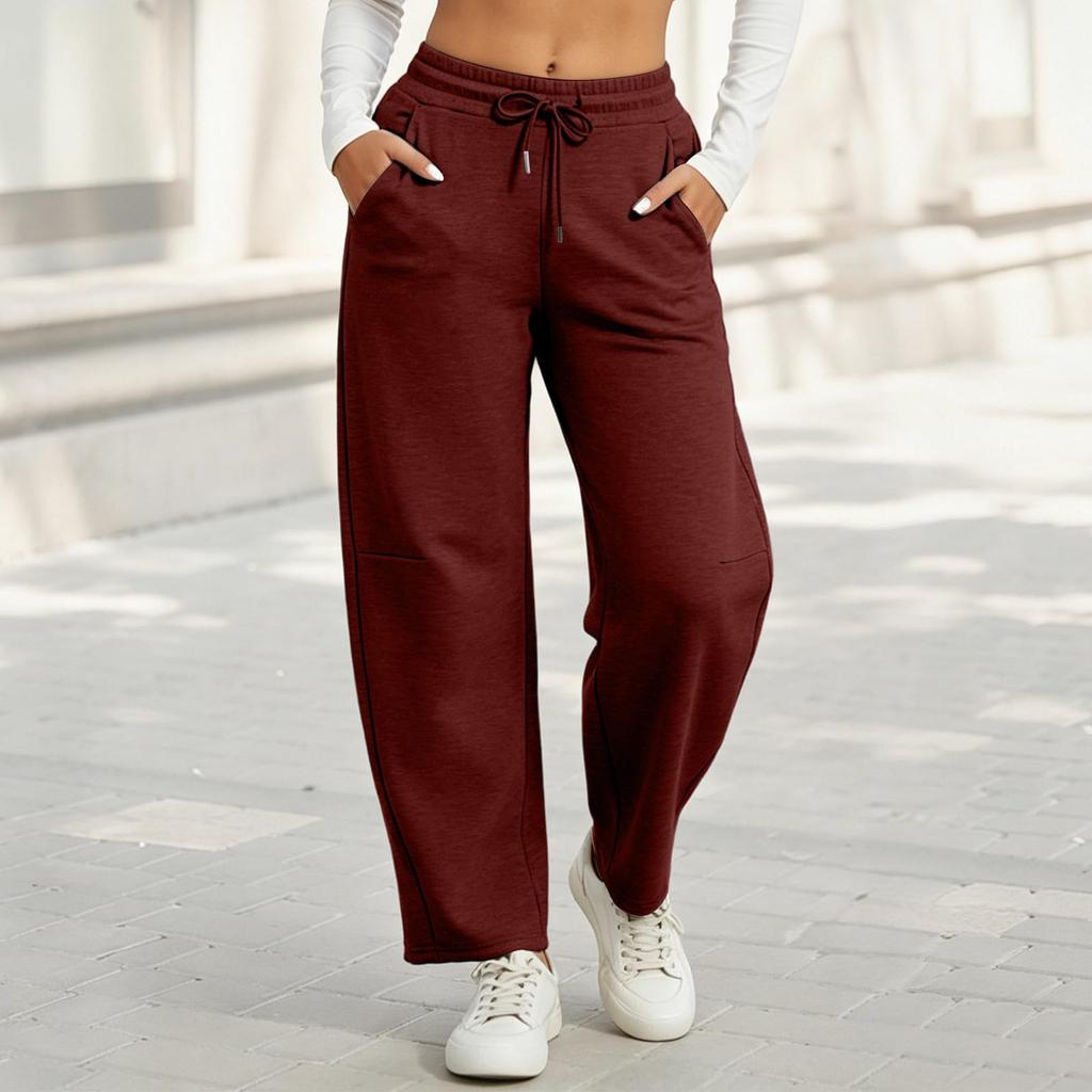 Women's Casual Drawstring Sweatpants with Pockets Loose Fit Jogger Pants Comfortable Lounge Bottoms for Everyday Wear