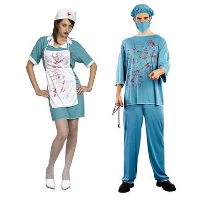 Bloodstained Halloween Costumes Horror Nurse Outfit Men Women Doctor Terroristic Medical Staff Adult Cosplay Stage Performance