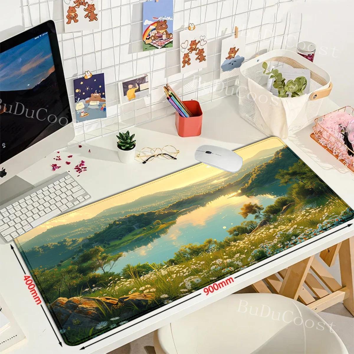 Sunset scenery mouse pad XXL Large teclado mousepad Landscapes Minimalist Gaming Accessories Large Desk Mat Gamer KeyboardCarpet 800x300x2mm