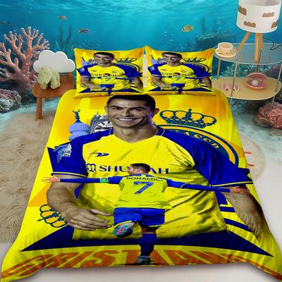 Duvet Cover Fashionfootball Star R-Ronaldo Printing Bedding Set Duvet Cover Comforter Bed Youth Kids Girl Boys Birthday Gift