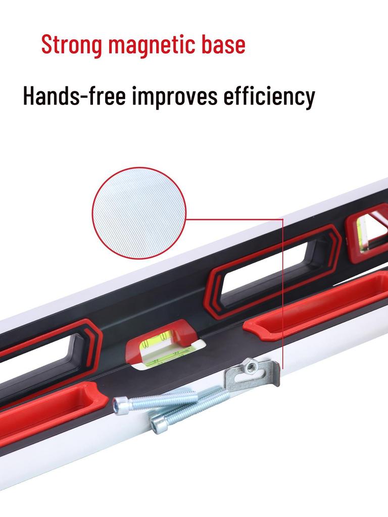 High Precision Mini Spirit Level with Strong Magnet, Multifunctional Aluminum Alloy Ruler