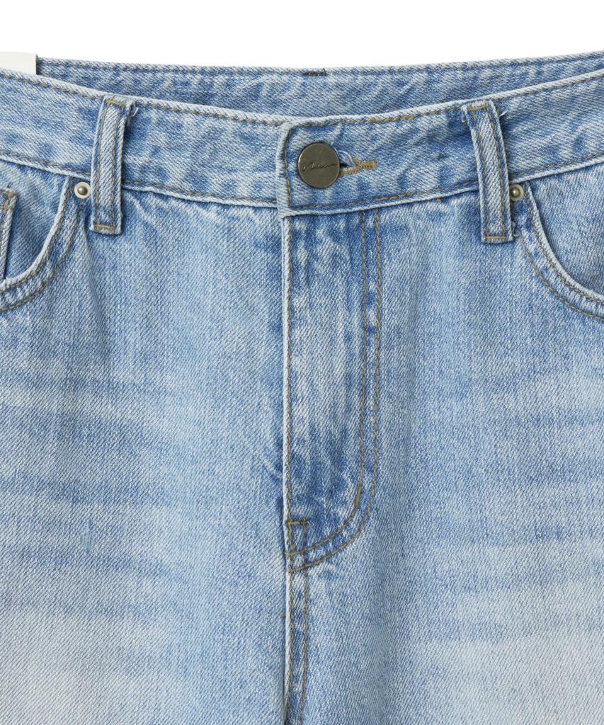 NOIRER FOR WOMAN Cotton Loose Flare Pants (Light Blue)
