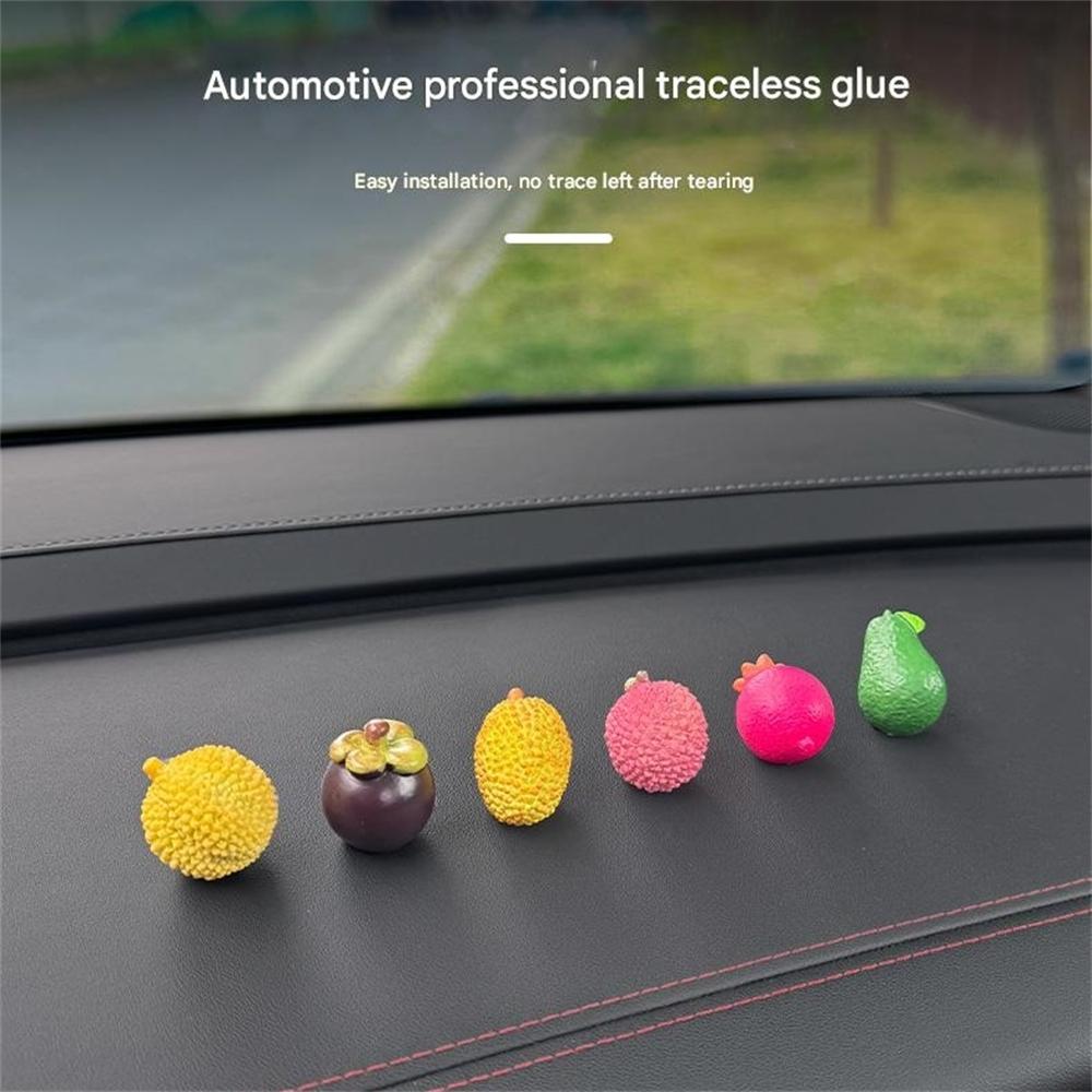 6PCS Fruit Rearview Mirror Dashboard Decoration Cute Gift Interior Ornaments Center Console Figure Bicycle Car Navigation Doll