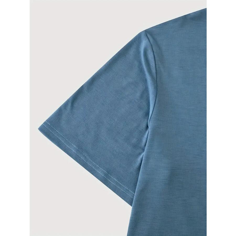 Удобная футболка с круглым вырезом и коротким рукавом с узором в виде сердца — фото 12