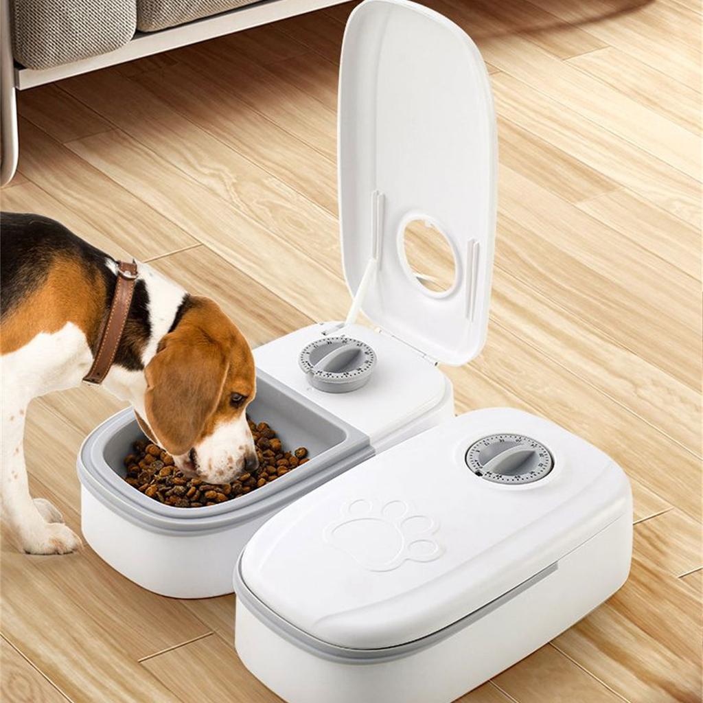 Automatic Cat Feeder Timed Feeding, 350ml Capacity Portion Control Single/Double 48 Hour Timer, Dry/Wet Food Dispenser