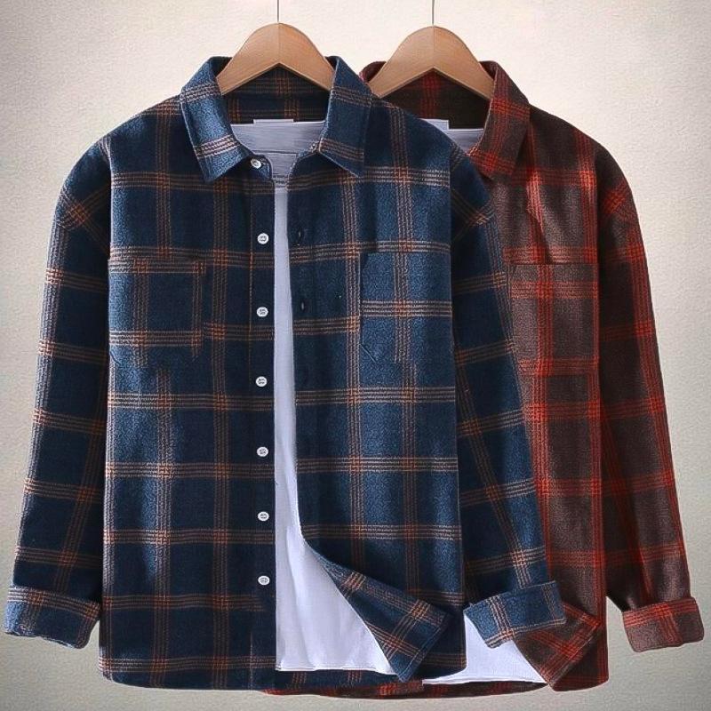 Heren Ruitjes Shirt Trend Mode Casual Lange Mouwen Shirt Jas
