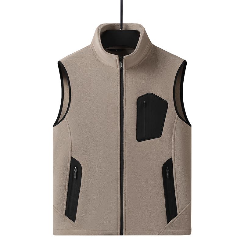 Men's Vest Warm Vest Sleeveless Jacket Zipper Cardigan Top