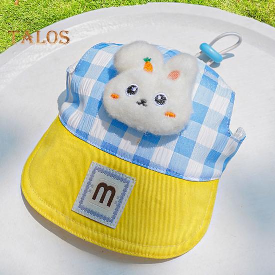 Valp Sommar 3-delars Outfit Set Justerbar Husdjurs Solhatt Sele Och Koppel Set med Tecknad Plyschdekor för Katter Och Små Medelstora Hundar