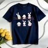 T-shirt Commémoration de Pâques Vintage de Jésus Lapin Kawaii T-shirts Graphiques Décontractés en Coton Streetwear Créatif Manches Courtes