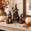 3pcs Wooden Crow Witch Statue Set Scarecrow Sculpture Halloween Witch Ornaments  Halloween