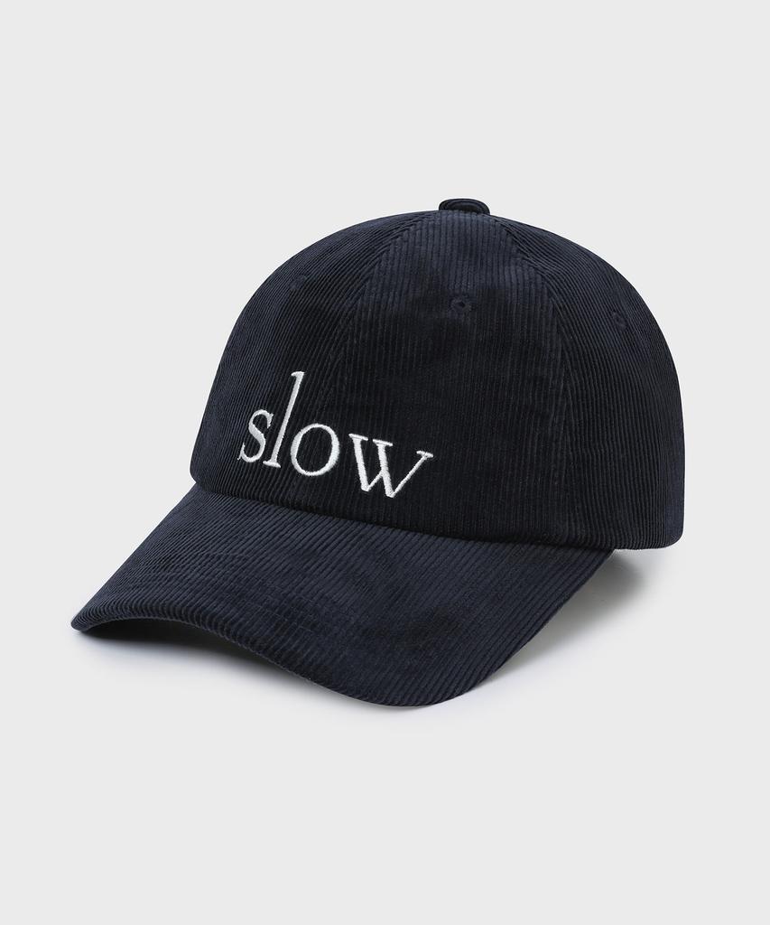 SLOW RECORD HOUSE Slow Corduroy Ball Cap_Navy