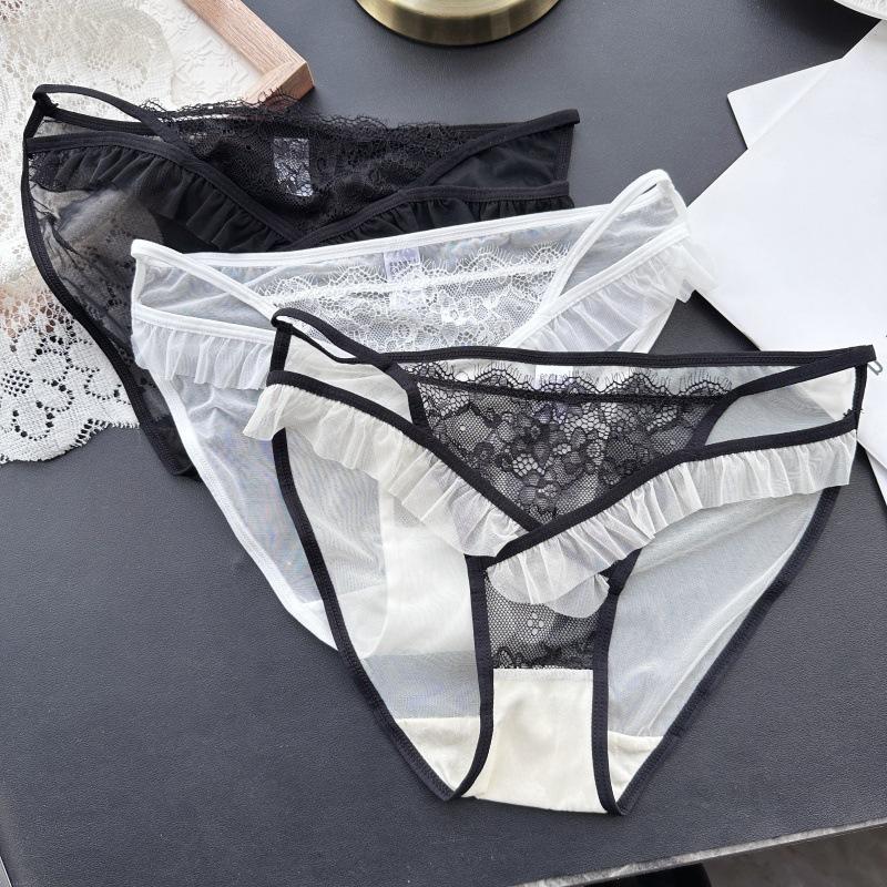 Women's Spring and Summer Mesh Lace Cross Sexy Low Rise Underwear