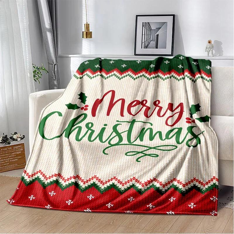 Merry Christmas Tree Santa Claus Kids Gift Cartoon Plush Blanket,Flannel Blanket Throw Blanket for Living Room Bedroom Bed Sofa