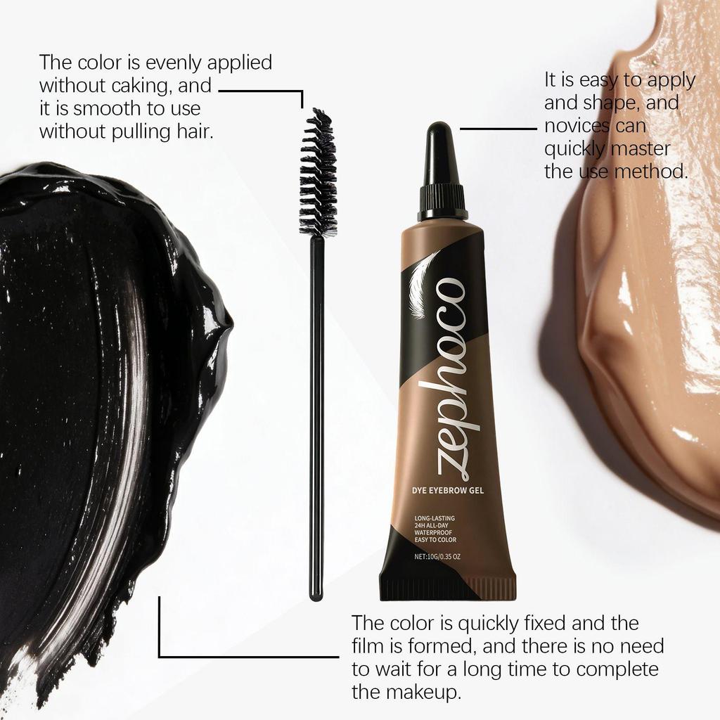 Zephoco Anti-Smudge Tinted Brow Gel: Moisturizing, Natural, Easy to Shape, Long-Lasting Eyebrow Makeup.