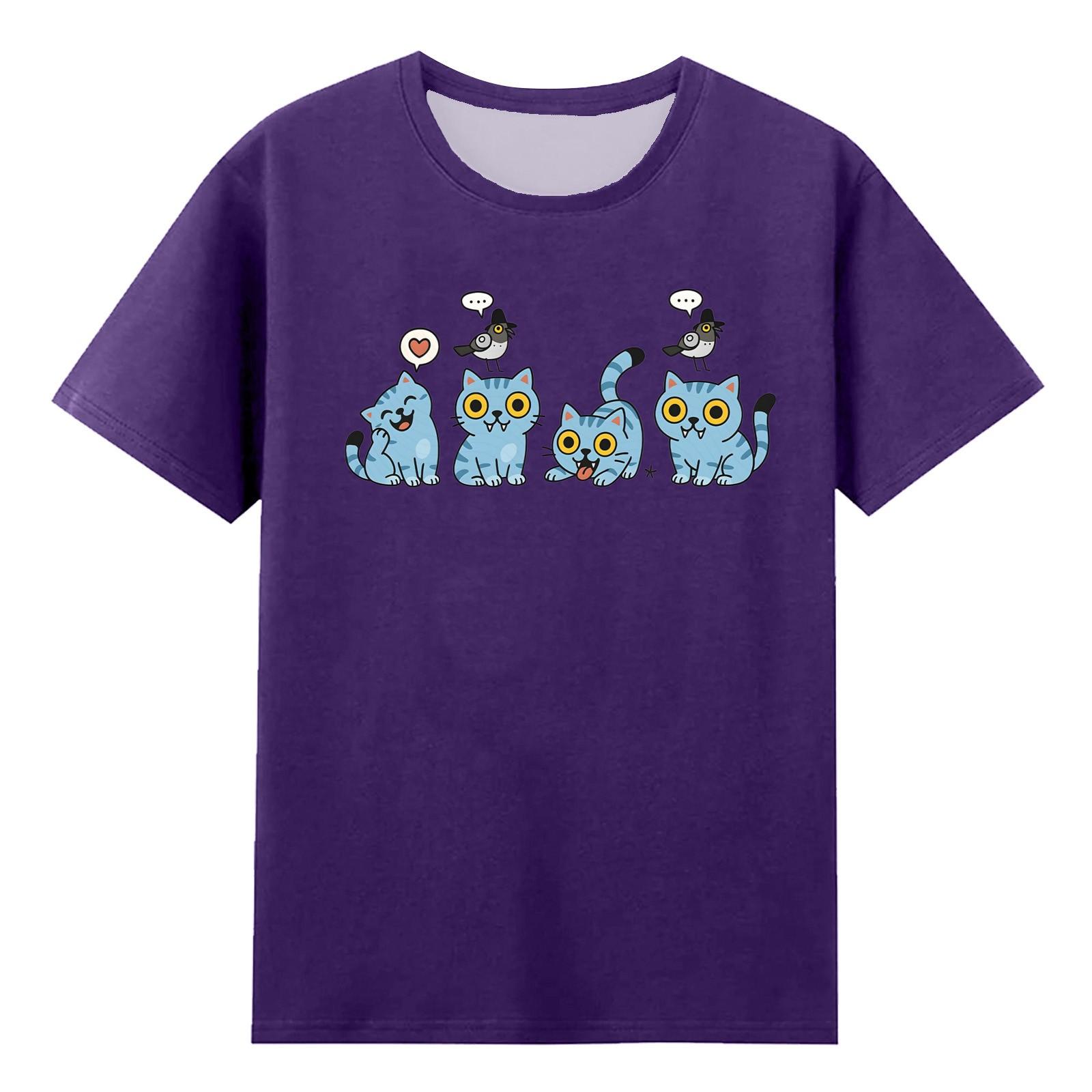 

Футболка с короткими рукавами и круглым вырезом для мальчиков и девочек 110 фиолетовый