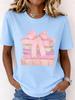 Women's Trendy Floral Graphic Print T Shirt, Crew Neck Short Sleeve Regular Casual Tops, Mixed Color Styles for Daily Summer