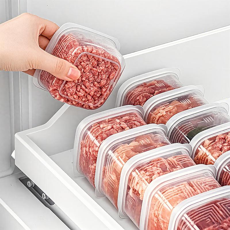 KATEI STORY Japanese Refrigerator Frozen Meat Storage Box Food-Grade Freezer Storage Small Fresh-Keeping Sealed Compartment Box