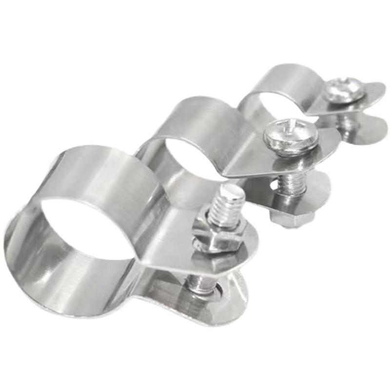 Uzemňovací svorka z nerezové oceli 304, potrubní svorka, hadicová svorka a uzemňovací přezka.