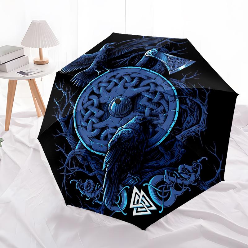 Retro Northern Viking Umbrella, Lightweight Portable, 8-Rib Iron Frame, Perfect for Outdoor Travel, Home Access, Christmas Gifts