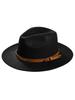 Unisex Fedora Hoed Met Leren Riem Brede Rand Casual Jazz Pet