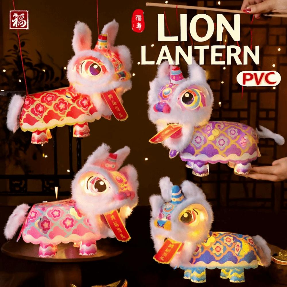 Multicolor Chinese New Year Lantern Dancing Lion Cartoon Horse New Year Hanging Lantern Celebration Photo Props