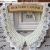 Fashion Wild Retro Beaded Sequins Rhinestones Pearl Lace Collar False Necklace DIY Clothes Shirt Sweater Decoration