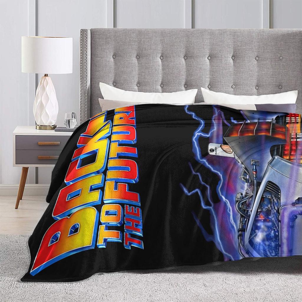 Soft Blanket Airplane Travel Back To The Future Throw Blanket  Flannel Bedspread For Bedroom Street Trend Sofa Bed Cover