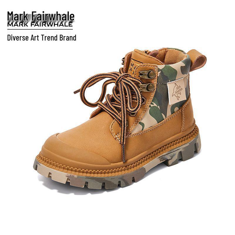 

Mark Fairwhale Kids Stylish Retro Mid-Top Girls Boots & Boys High-Top Yellow Dr. Martens-Inspired Shoes, 2025 Spring/Autumn Trend. 32 земля жовтий колір
