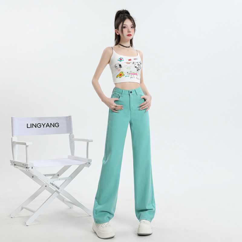 Women s High Waist Wide-Leg Jeans – Slimming, Floor-Length Design 2XL