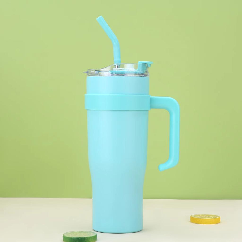 Neue Große Kapazität 40oz Auto Becher Riesen Edelstahl Becher Strohhalm Wasserbecher Herren und Damen Büro Kaffeetassen