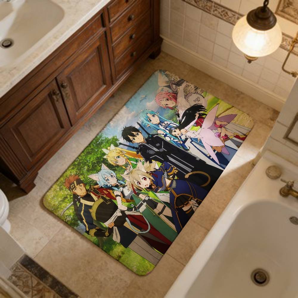 

Japan S-Sword Art O-Online Kitchen Mat Cheaper Anti-slip Modern Living Room Balcony Printed Modern Home Decor 40x60cm