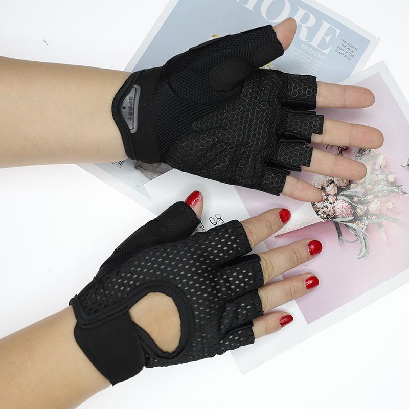 Gym Cycling Gloves for Women Men Fitness UV Protection Fingerless Summer Breathable Mesh Anti-Slip Workout Weightlifting Gloves