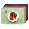 Nordic PVC Leather Placemat Waterproof Non-Slip Heat-Resistant Rectangle Table Mat with Carved Design Cup Coaster for Dining
