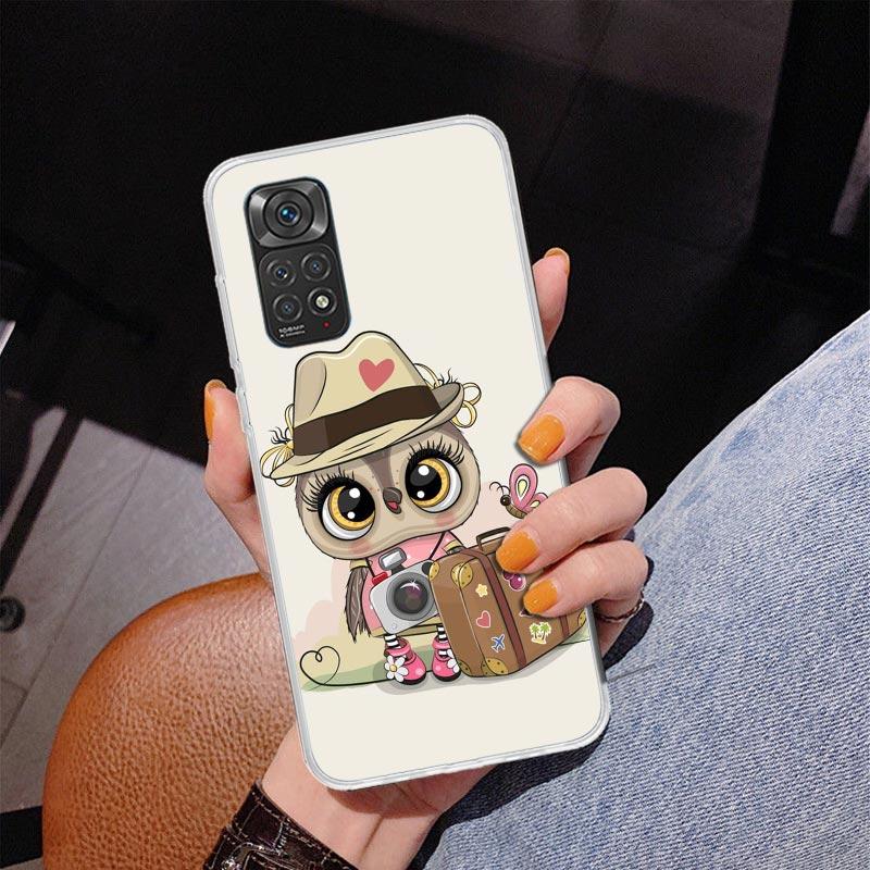 Cute Owl Hearts Lover Phone Case For Xiaomi Redmi Note 15 14 13 12S 12 11 Pro Plus 14S 11S 11E 10 10S 11T 5G Personalized Cover