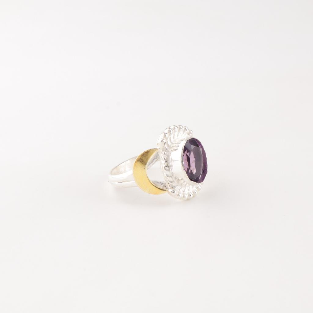 Natural Amethyst Gemstone 925 Sterling Silver Jewelry Handmade Ring For Wedding RR-61-16