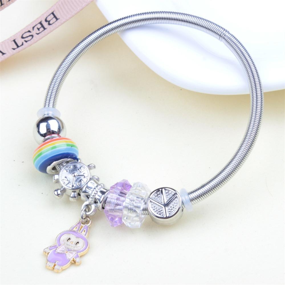 Beaded Bracelet Bangle Multi Element Stainless Steel Copper Alloy Open Spring Snake Bone Chain