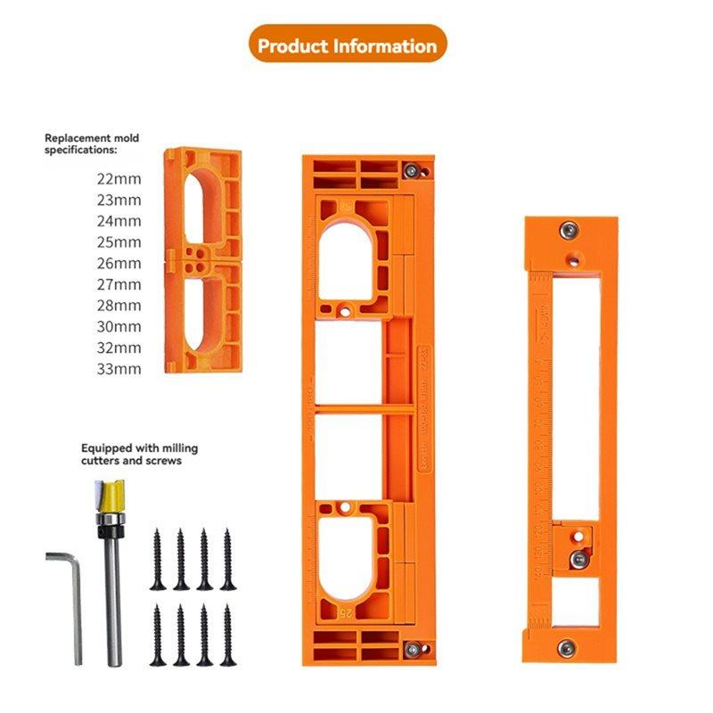 B97A-Hinge Slotting Mold Adjustable Hinge Hole Opener Installation Positioning Tool For Wooden Doors Woodworking