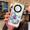 For Honor X9b X9a X9c Magic5 6 7 Lite Blue Butterfly Flower Letters A-Z Transparent Clear Women Phone Case Silicone Bumper Cover