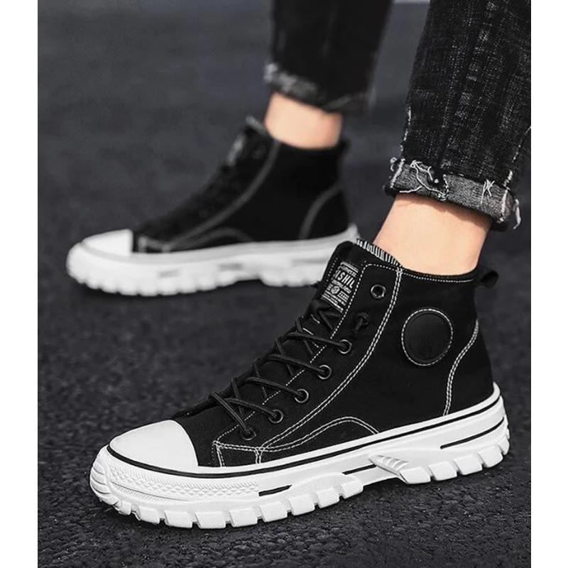 Fashion Men's High Top Sneakers 2025 New Canvas Shoes Fashion Male High Top Casual Skateboarding Vulcanized Shoes Brand Comfort Sneakers