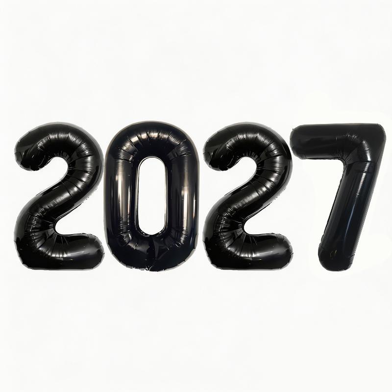 32 Inch 2027 Happy New Year Foil Balloons Christmas New Year Party Decoration Festival Party Supplies Photo Props Home Decor