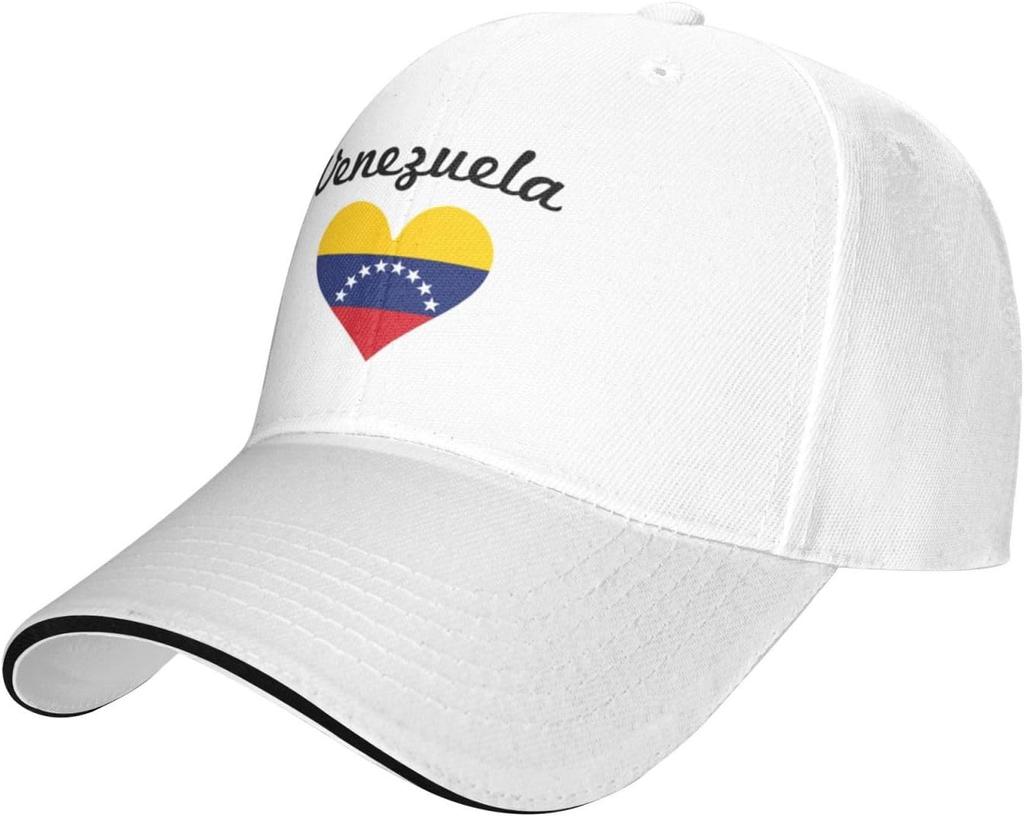 Venezuela Flag Heart Love Baseball Cap Low Profile Cotton Distressed Dad Hat for Men Women