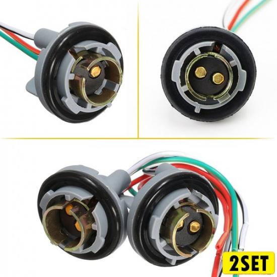 2Set Universal Pigtail Wire Female Socket 1157 U Front Harness Turn Signal Fit