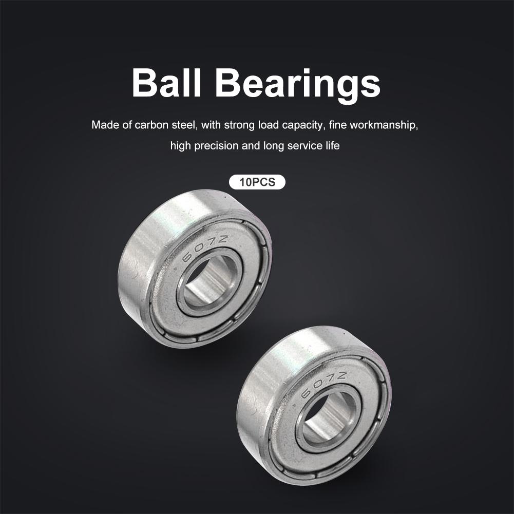 10pcs Groove Bearings Heavy Load Metal Sealed Miniature Bearing 7x19x6mm Carbon Steel Wear Resistant for Skateboard Scooter